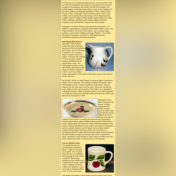 Vintage Watt Pottery Apple Creamer As Is (one chip) - Picture 11 of 13